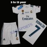 RONALDO 7 REAL MADRID FOOTBALL KIT  17/18 FOR KID WHITE